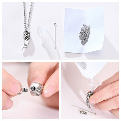 Pendiente y Collar para Hombre o Mujer Angel Wing Cremation Necklace for Women Men uses