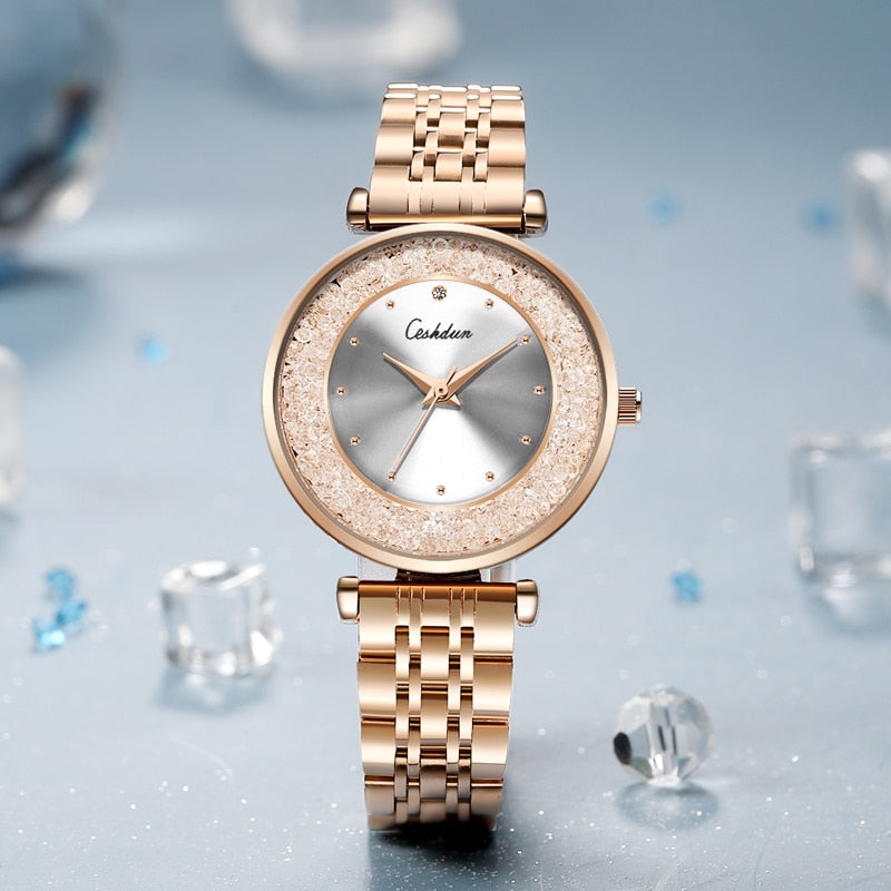 Reloj para Mujeres Women Stainless Steel Watches Ladies Wristwatches Strap Female Bracelet Quartz Watch