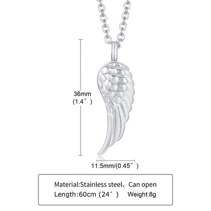 Pendiente y Collar para Hombre o Mujer Angel Wing Cremation Necklace for Women Men specs