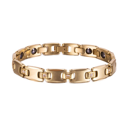 Men's Bracelet Pulsera para hombres Anti-scratch Tungsten Bracelet Cubic Zircone Health Energy Jewelry Couple Lovers Hematite Chain Tungsten Bracelet for Men Women