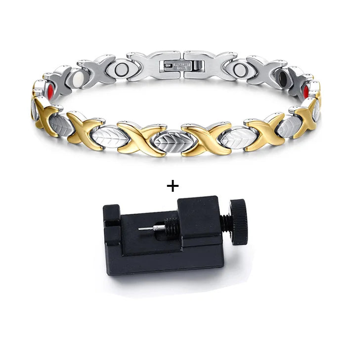 Women's Bracelet Pulsera para mujeres Steel Magnetic Bracelet Energy Stainless Steel Bracelet Women 7mm Magnetic Therapy