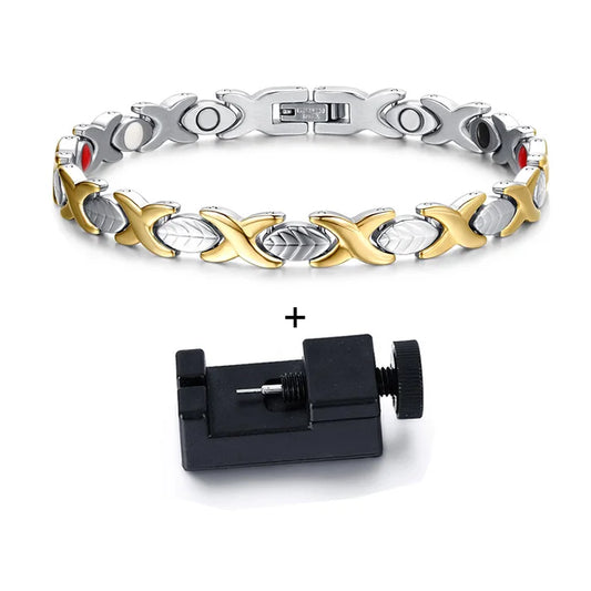 Women's Bracelet Pulsera para mujeres Steel Magnetic Bracelet Energy Stainless Steel Bracelet Women 7mm Magnetic Therapy