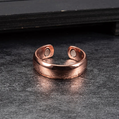 Anillo para Hombres o Mujeres Ring for Men or Women Pure Copper Rings Magnetic 6mm Adjustable Open Cuff Finger Rings
