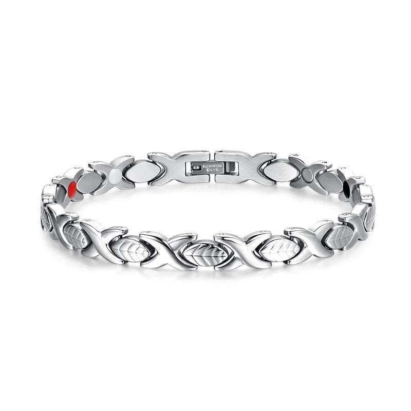 Women's Bracelet Pulsera para mujeres Steel Magnetic Bracelet Energy Stainless Steel Bracelet Women 7mm Magnetic Therapy