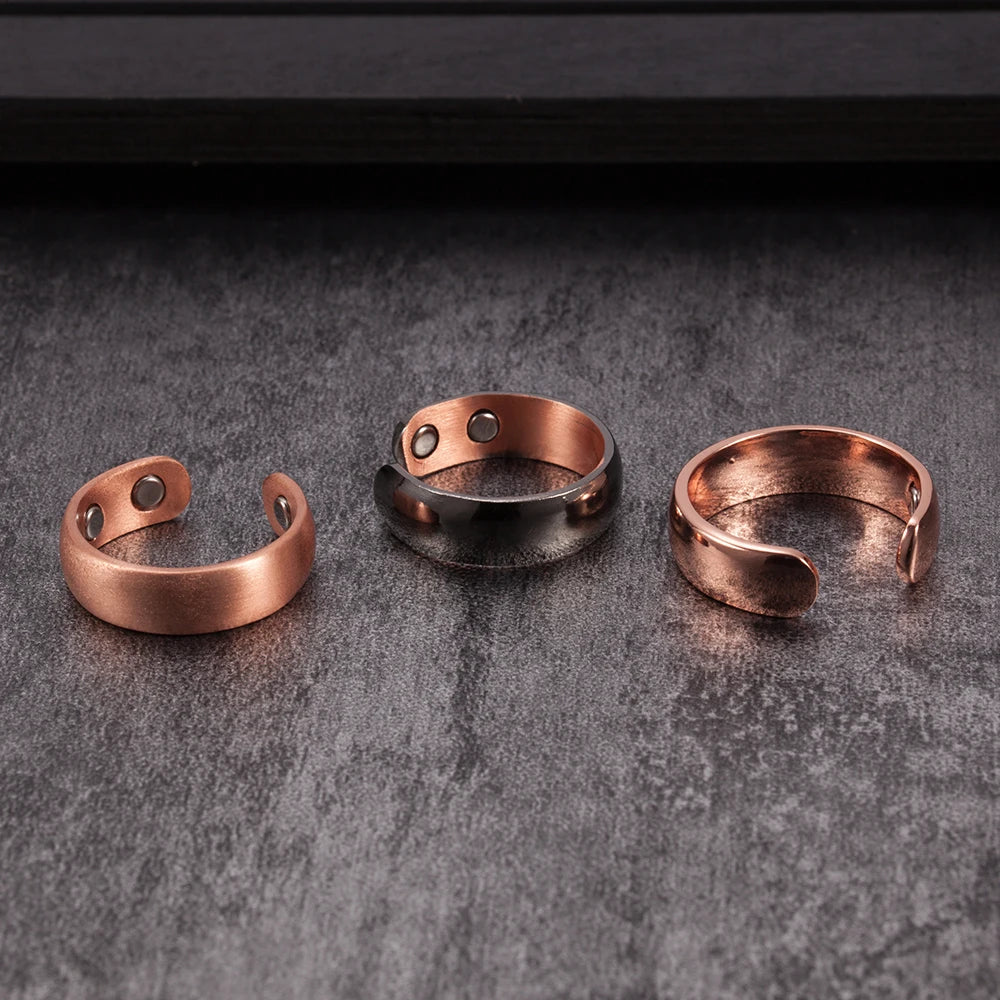 Anillo para Hombres o Mujeres Ring for Men or Women Magnetic Ring Mens Simple Adjustable Ringer Cuff Copper Rings