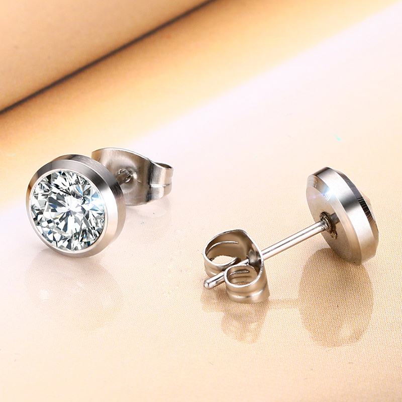 Aretes para mujeres CZ Stone Classic Simple Stud Earrings for Women theme photo