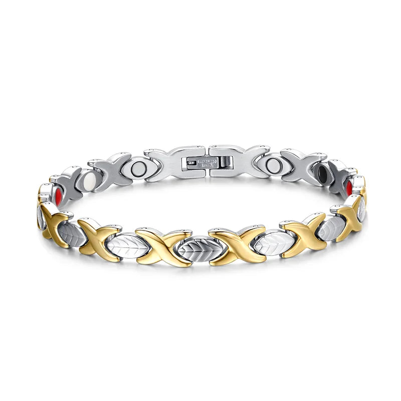 Women's Bracelet Pulsera para mujeres Steel Magnetic Bracelet Energy Stainless Steel Bracelet Women 7mm Magnetic Therapy
