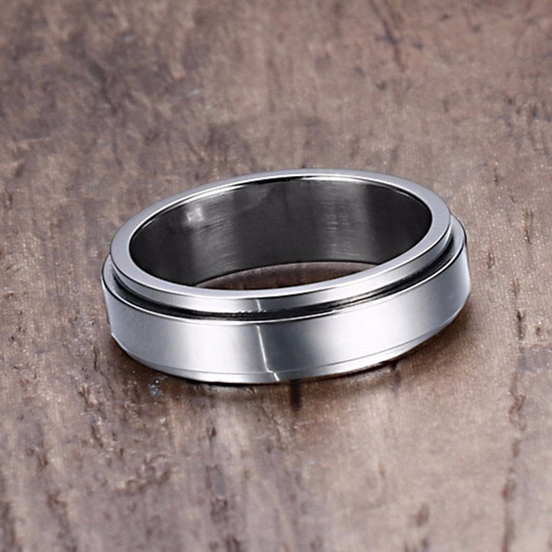 Spinner Ring for Men Anillo para Hombre o Mujer 6/8mm  silver color