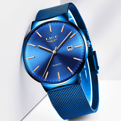 Reloj para Hombre Mens Watches Man Fashion Blue Quartz Wrist Watch Sport Waterproof Watch For Men Relogio Masculino