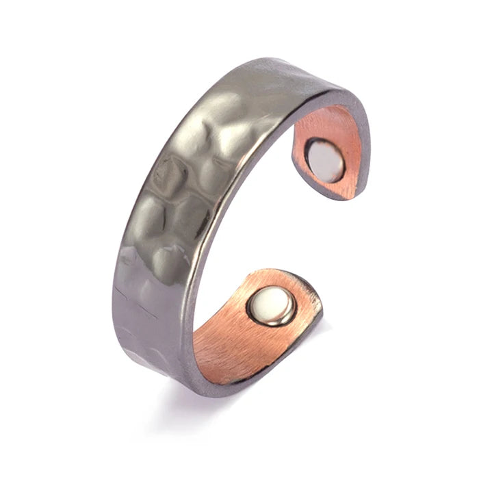 Anillo para Hombres o Mujeres Ring for Men or Women Pure Copper Magnetic Rings Adjustable 6mm Cuff Resizable Finger Rings