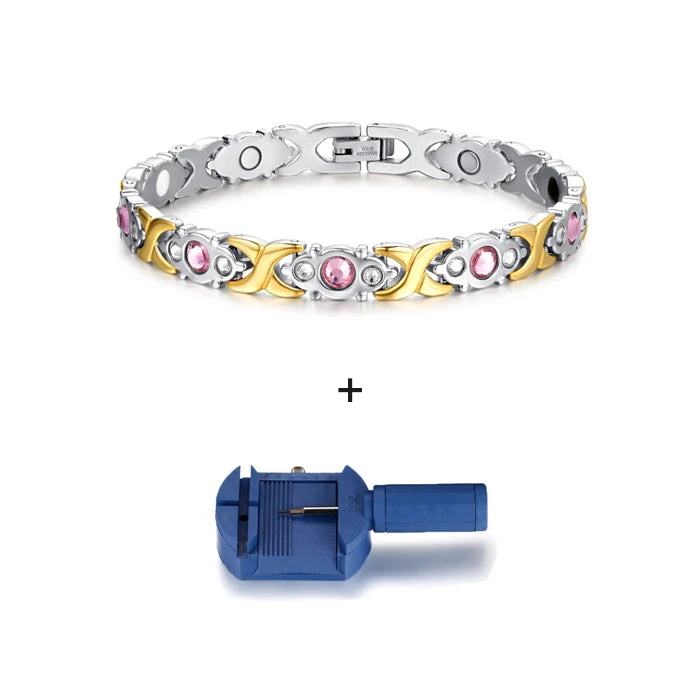 Women's Bracelet Pulsera para mujeres Energy Magnetic Bracelets for Women Health Bracelet Femme Stainless Steel Chain Link Bracelets