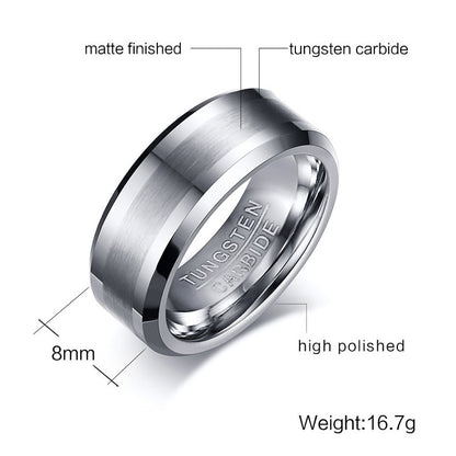 Anillo para Hombre o Mujer Classical Tungsten Carbide Ring for Men Wedding Jewelry No Rust