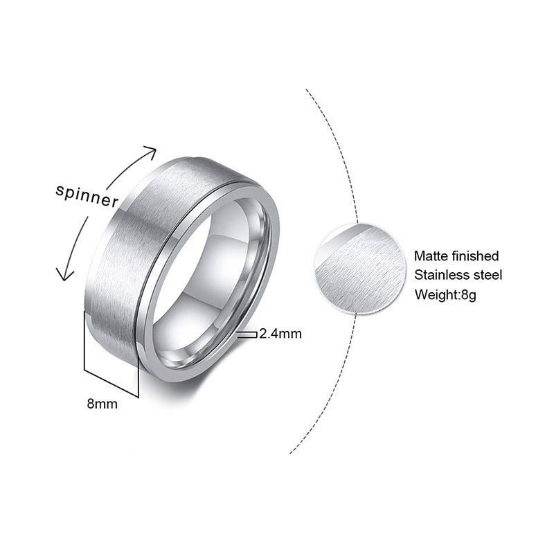Anillo para Hombre o Mujer 6/8mm Spinner Ring for Men specs