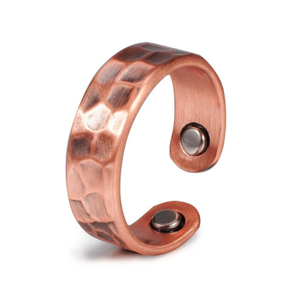 Anillo para Hombres o Mujeres Ring for Men or Women Pure Copper Magnetic Rings Adjustable 6mm Cuff Resizable Finger Rings