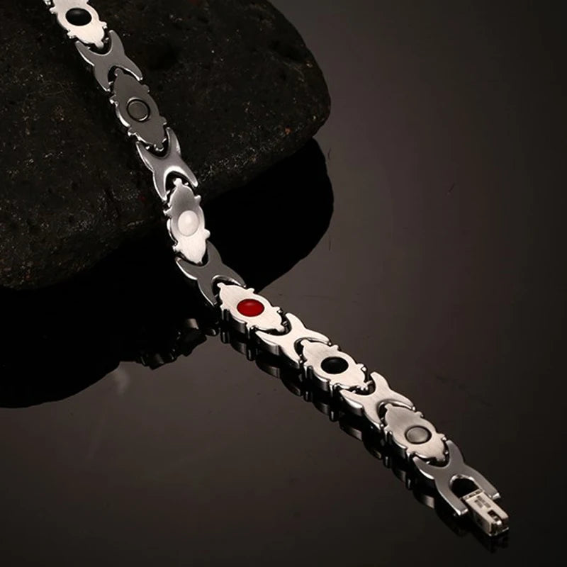 Women's Bracelet Pulsera para mujeres Energy Magnetic Bracelets for Women Health Bracelet Femme Stainless Steel Chain Link Bracelets