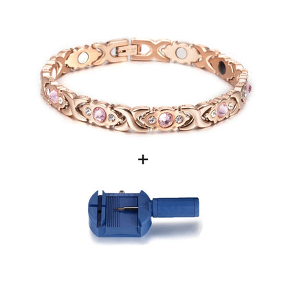 Women's Bracelet Pulsera para mujeres Energy Magnetic Bracelets for Women Health Bracelet Femme Stainless Steel Chain Link Bracelets