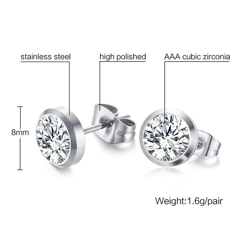 Aretes para mujeres CZ Stone Classic Simple Stud Earrings for Women specs
