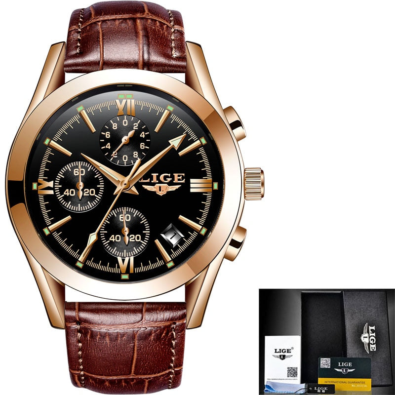 Reloj para Hombre Mens Watches Fashion Business Quartz Watch Men Sports Full Steel Waterproof Black Clock Relogio Masculino