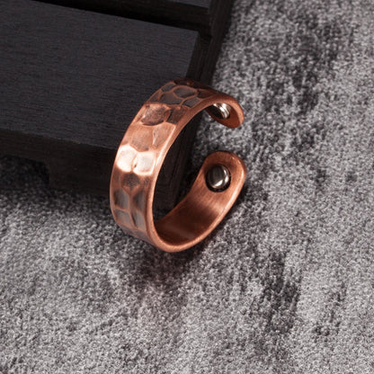 Anillo para Hombres o Mujeres Ring for Men or Women Pure Copper Magnetic Rings Adjustable 6mm Cuff Resizable Finger Rings