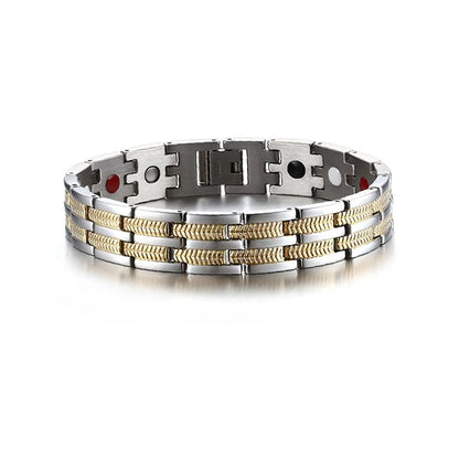 Men's Bracelet Pulsera para hombres Mens Chain Link Bracelet Stainless Steel Health Energy Magnetic Bracelets For Men