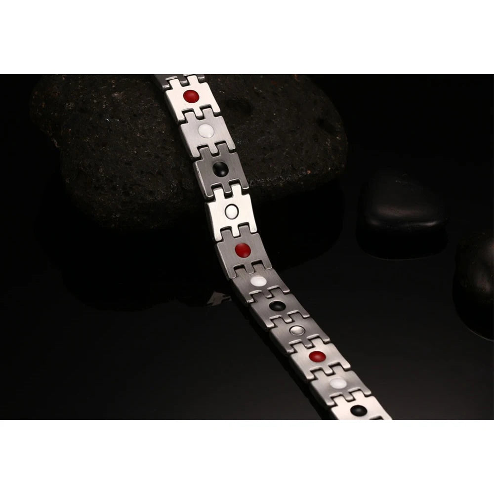 Men's Bracelet Pulsera para hombres Mens Chain Link Bracelet Stainless Steel Health Energy Magnetic Bracelets For Men