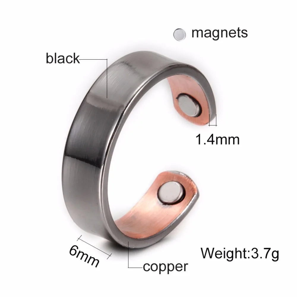 Anillo para Hombres o Mujeres Ring for Men or Women Copper Adjustable Ring Energy Magnetic Therapy ring