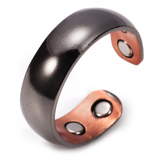 Anillo para Hombres o Mujeres Ring for Men or Women Pure Copper Rings Magnetic 6mm Adjustable Open Cuff Finger Rings