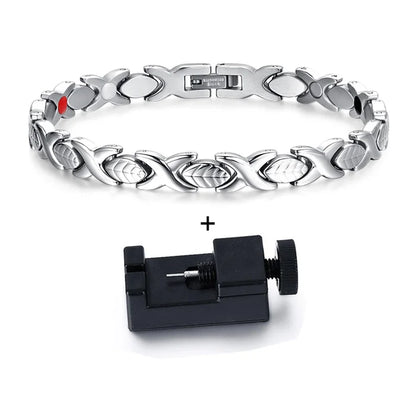 Women's Bracelet Pulsera para mujeres Steel Magnetic Bracelet Energy Stainless Steel Bracelet Women 7mm Magnetic Therapy