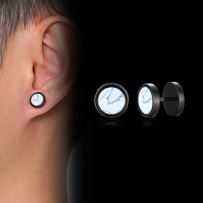 Aretes para mujeres y hombres Mens Stud Earrings for Male Boy Daily Street Wear Jewelry Multi-color Stainless Steel Small Ear Accessory