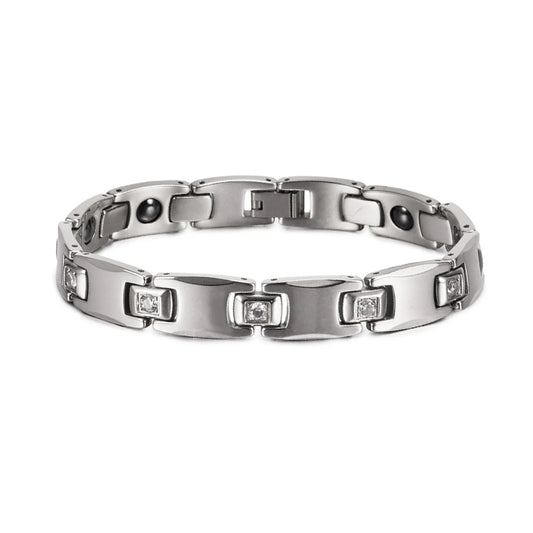 Men's Bracelet Pulsera para hombres Anti-scratch Tungsten Bracelet Cubic Zircone Health Energy Jewelry Couple Lovers Hematite Chain Tungsten Bracelet for Men Women