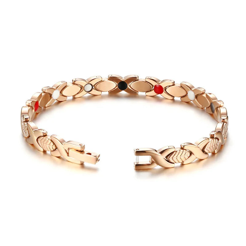Women's Bracelet Pulsera para mujeres Steel Magnetic Bracelet Energy Stainless Steel Bracelet Women 7mm Magnetic Therapy
