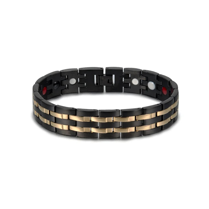Men's Bracelet Pulsera para hombres Health Bracelets Mens Hand Chain Energy Magnetic 15mm Wide Stainless Steel Jewelry For Male