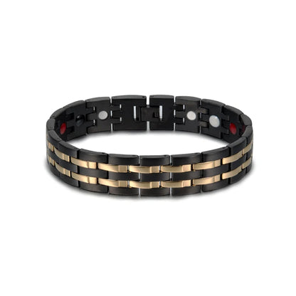 Men's Bracelet Pulsera para hombres Health Bracelets Mens Hand Chain Energy Magnetic 15mm Wide Stainless Steel Jewelry For Male