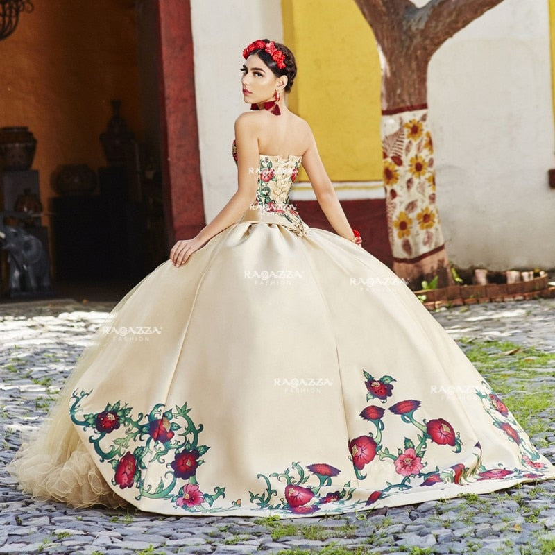 Quinceanera Dress Embroidered vestido 15 años Long Formal Sweet 16 Dress Prom Gowns Party Wear