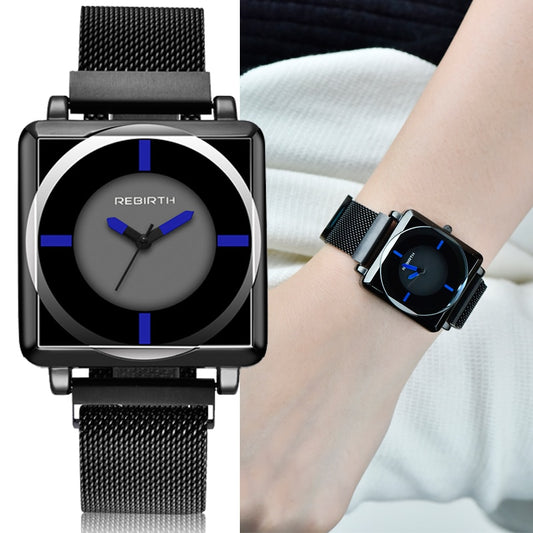 Reloj para Mujeres Women Quartz Watches Metal Strap Magnet Buckle Dress Creative Waterproof Wristwatches Sports Man Clock