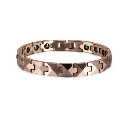 Men's Bracelet Pulsera para hombres Arrow Scratch-proof Tungsten Bracelet Men Magnetic Hematite Couple Tungsten Carbide Bracelets Benefits Rose Chain Link Bracelet