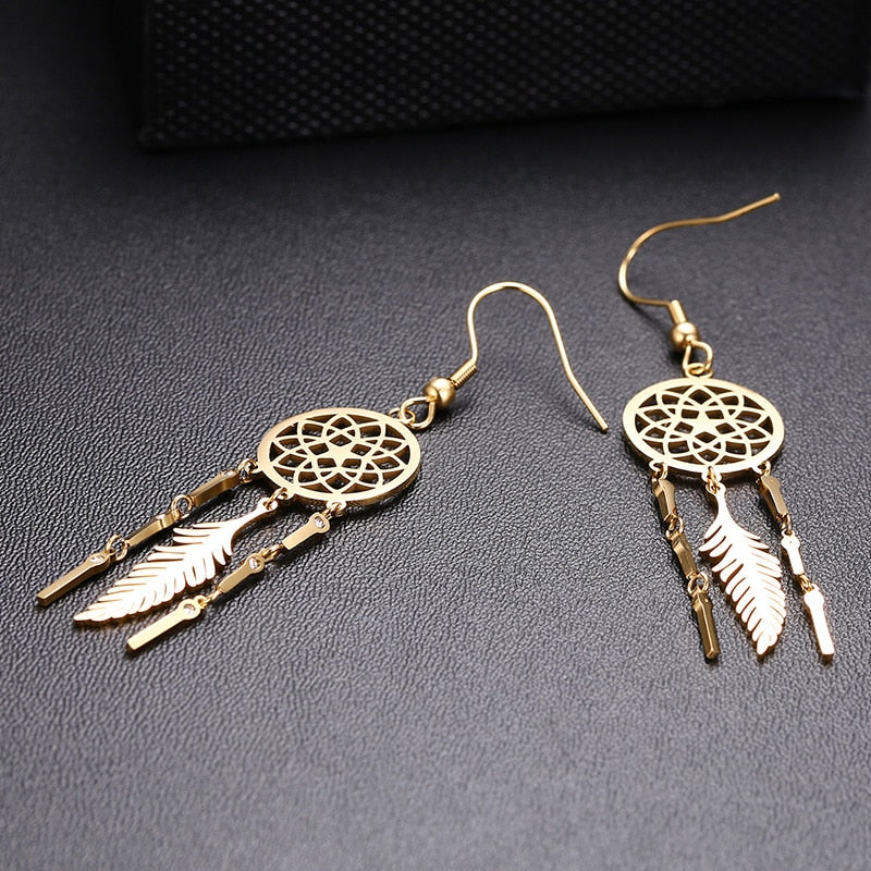 Chic Dreamcatcher Dangle Earrings for Women Aretes para mujeres theme photo