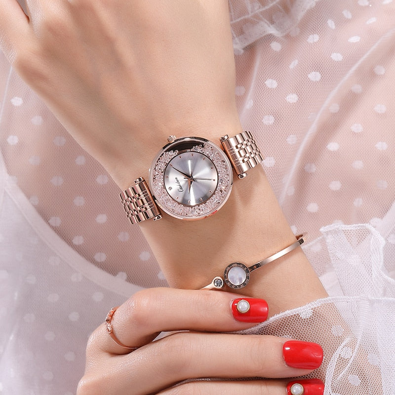 Reloj para Mujeres Women Stainless Steel Watches Ladies Wristwatches Strap Female Bracelet Quartz Watch
