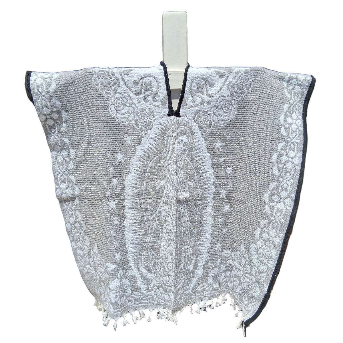 Jorongo Mexicano TM-LMGA010 Gaban Virgen de Guadalupe Mexican Poncho Front View