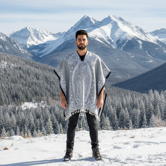 Jorongo Mexicano TM-LMGA010 Gaban Virgen de Guadalupe Mexican Poncho