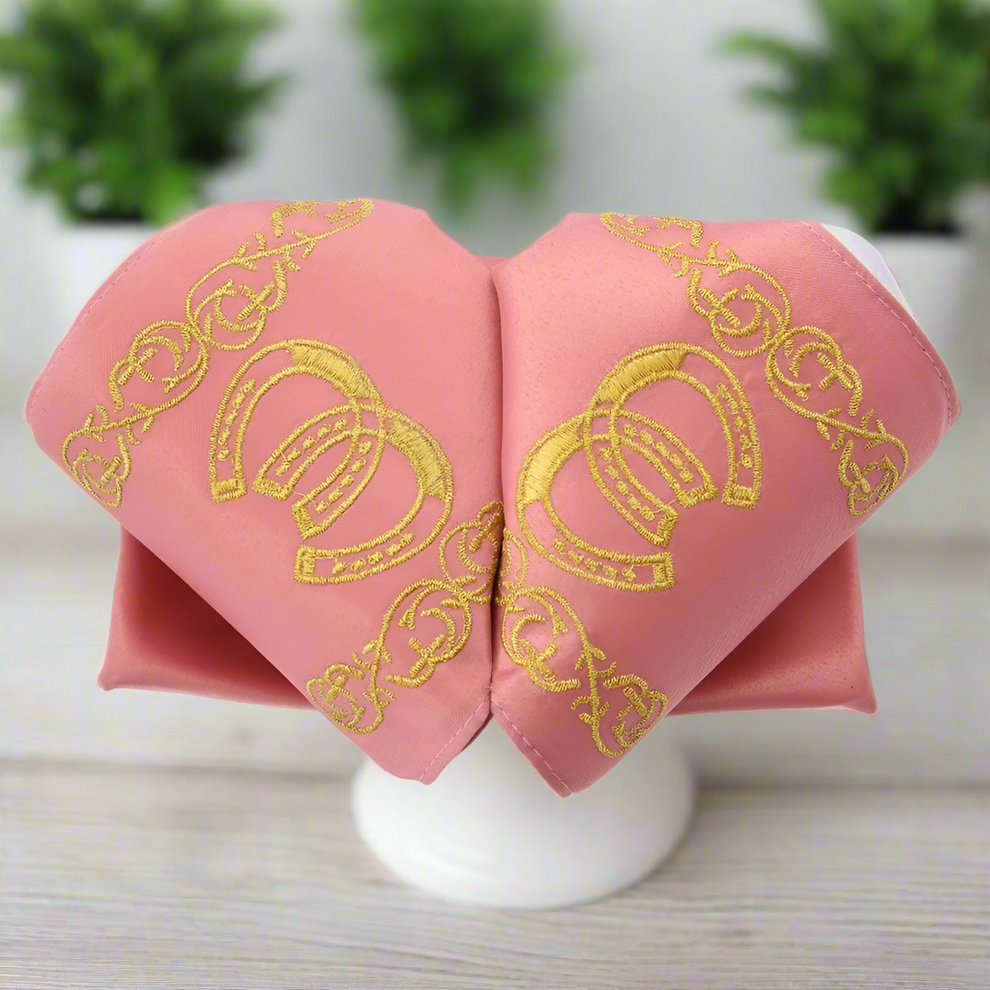 Moño Charro Bordado Color Rosa con Oro imp-72509 main image 0