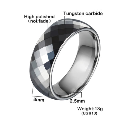 Anillo para Hombres o Mujeres Ring for Men or Women Anti-scratch Tungsten Carbide Rings 8mm Wide Finger Jewelry