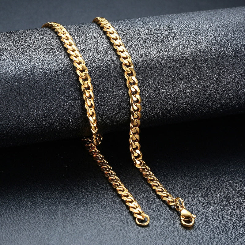 3D Vertical Bar Necklaces for Men Pendiente y Collar para Hombre gold color theme photo