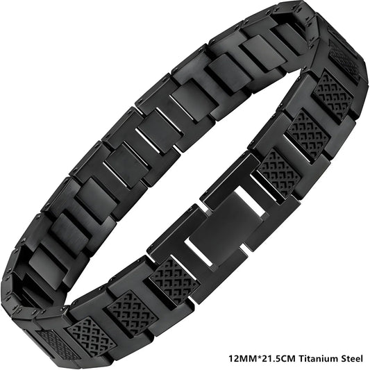 Bracelet for Men Pulsera para Hombres Titanium Steel Men's Bracelet Crocodile-Pattern Link Chain Premium Business Jewelry Gift