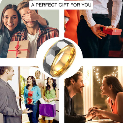 Anillo para Hombres o Mujeres Ring for Men or Women Tungsten Carbide Anti-scratch 8mm rings