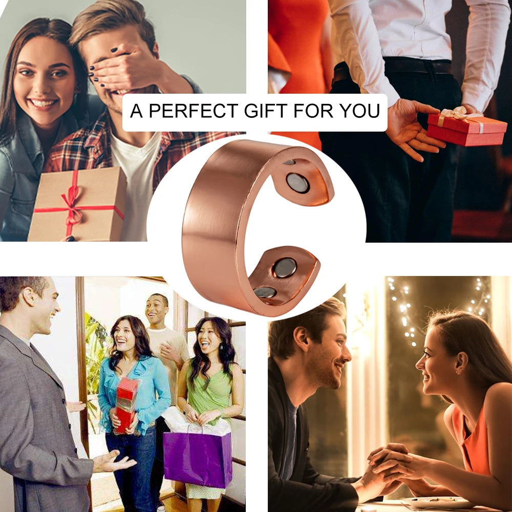 Anillo para Hombres o Mujeres Ring for Men or Women Pure Copper Magnetic Rings 9mm Wide