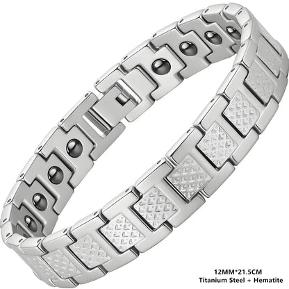 Bracelet for Men Pulsera para Hombres Titanium Steel Men's Bracelet Crocodile-Pattern Link Chain Premium Business Jewelry Gift