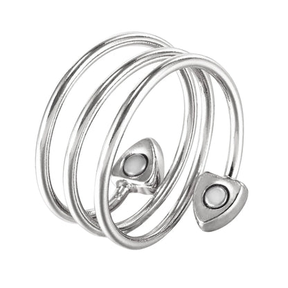 Anillo para Hombres o Mujeres Ring for Men or Women Pure Copper Magnetic Rings 3 Rows Finger Cuff Adjustable Jewelry Metal Resizable