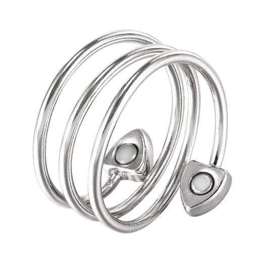 Anillo para Hombres o Mujeres Ring for Men or Women Pure Copper Magnetic Rings 3 Rows Finger Cuff Adjustable Jewelry Metal Resizable