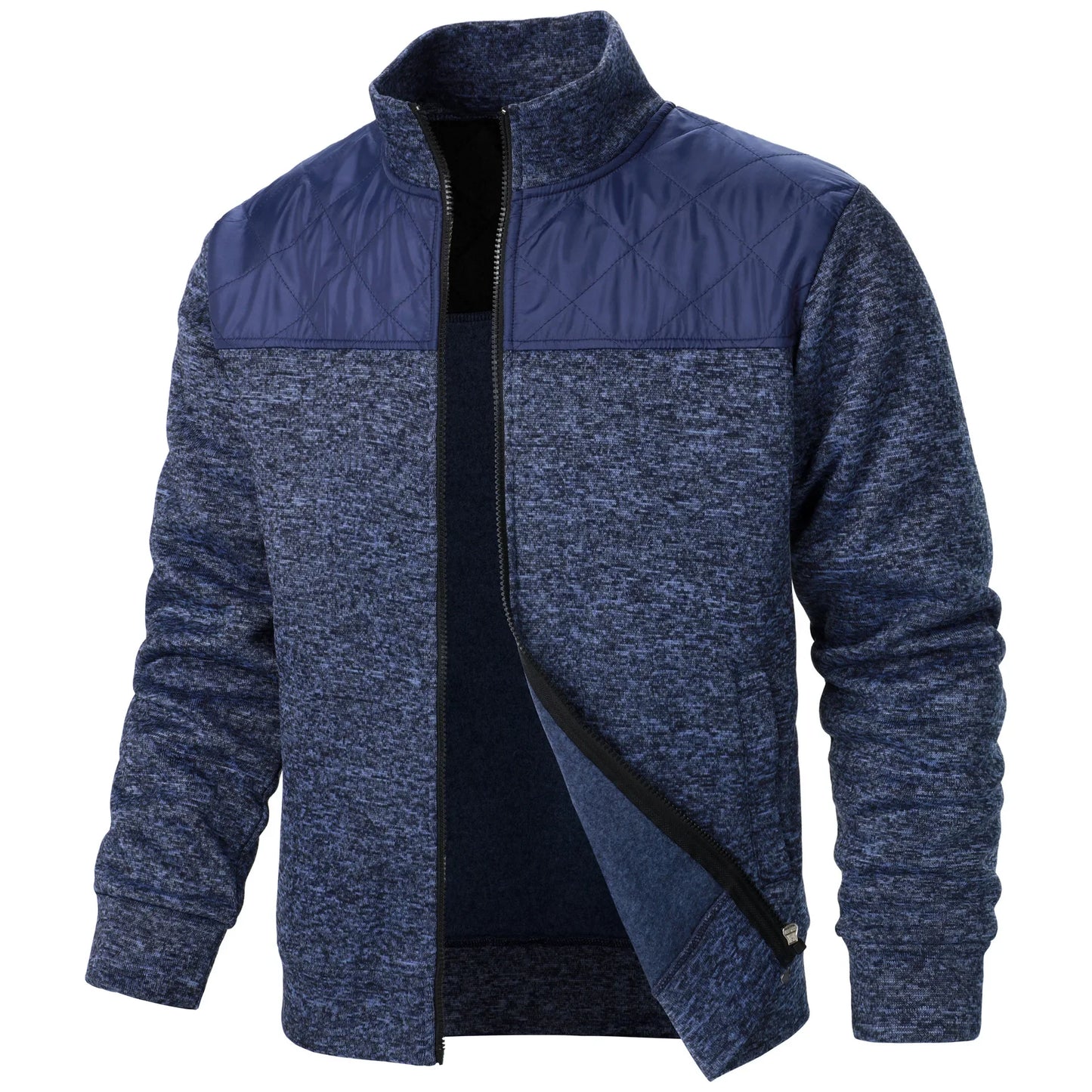 Chamarra para Hombres Men's Jacket Patchwork Stand Collar Slim Fit Cardigan Sweatshirt Sportswear Casual Autumn Coat Zip Up